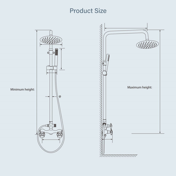 LUXESIT Outdoor Shower Kit with Double Handles Wayfair